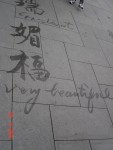 Some Chinese Calligraphy using a large quill and water!