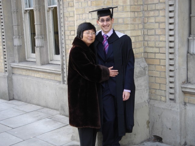 With mother outside the Brighton Dome. 