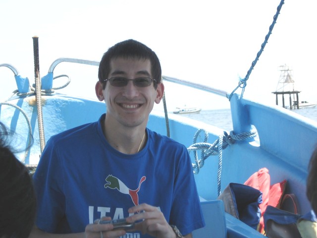 A chilled Aaron enjoying the moment