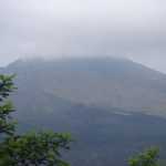 The cloud-covered volcano in all it's glory!