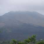 Although quite overcast, you can clearly make-out the shape of the volcano!