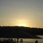 The dusk sunset upon us