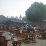 The dining area slowly getting darker during the early-evening dusk!