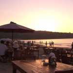 The sun starts to set