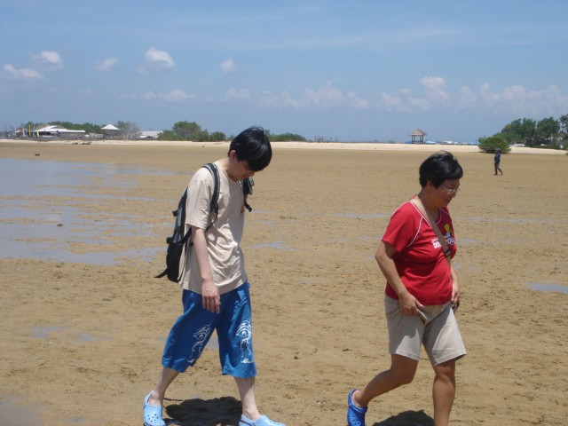 Watching their step...