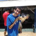 Aaron and the turtle (turtle is on the right!)