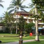 View from the beach looking towards the resort complex