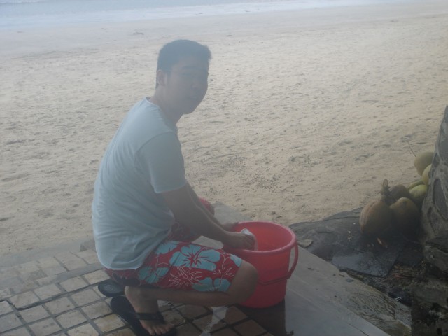 Washing away!
