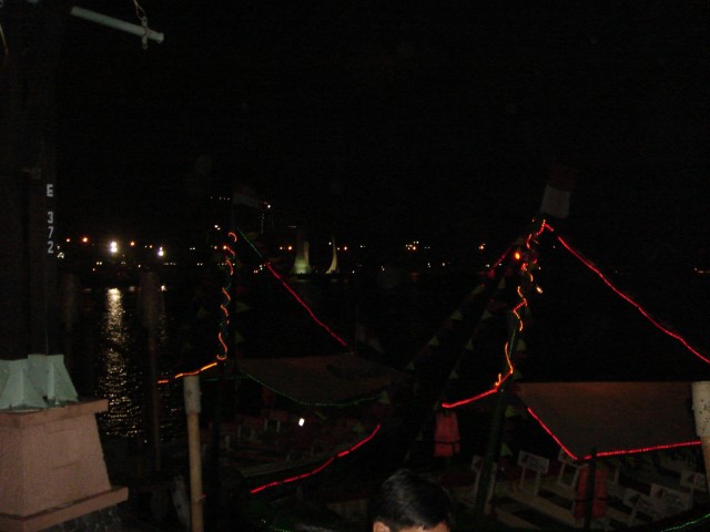 Looking across to the boat