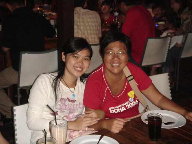 Evelyn and my mother share a moment