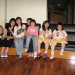 The relaxing young ladies