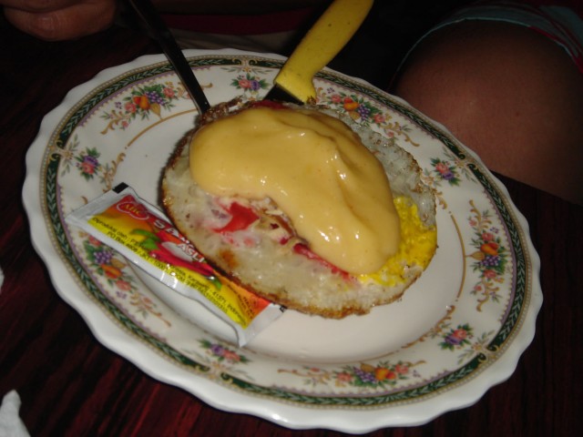 Ketchup, mustard and cheese - hmmmm...