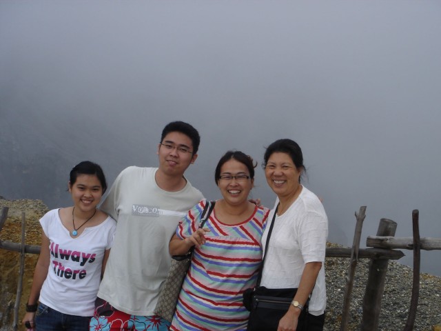 Group photo overlooking the crater
