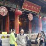 Another slightly wider picture with the traditional Chinese Temple backdrop