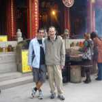 Photo of father and son together (slightly blurry - whoops!)