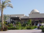 View of the main resort building from the pool-side entrance