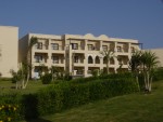 View of one of the accommodation blocks from the pool-side.