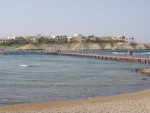 The diving and snorkelling pontoon - out across the bay-entrance.