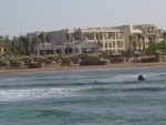 View of the resort from across on the pontoon