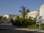 View from outside of the left-side of main resort entrance