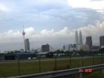 Another view of the Petronas Twin Towers (right) and KL 'Telecom' tower (left)...