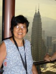 Photo of mother and Petronas Twin Towers in backdrop...