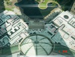 Looking down from the skybridge to ground level to one side