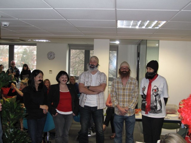There was a lot of facial hair in the office that day!