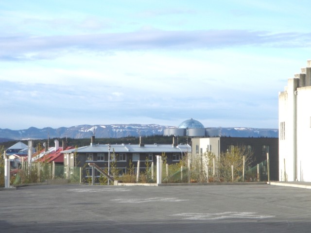 View from the area around the Church looking at the "Pearl" building.  