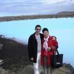 Aaron and Mother on the edge of the Blue Lagoon.
