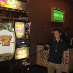 Trying my luck at a very large slot machine - a $1 bet!