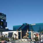 Looking towards the MGM Grand from across the Strip