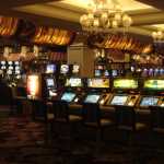 The slot machines inside the Bellagio