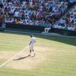 Federer warming up...this was my must-see match for the day!