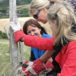 The ladies hard at work...there is still time for smiling though :)