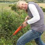 Veronique cutting some bush stuff :)
