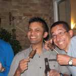 Skewer action again - accompanied by a cheesy grin!