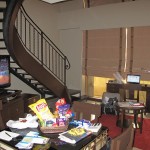 The lounge and dining area - and stairway