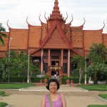 Mother with the National Museum Backdrop