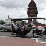 Both of us, Tuk Tuk and Independent Monument