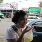 Mum and her Sugar Cane Drink