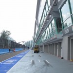 Looking back down the Pit Lane