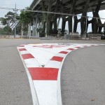 The Pit Lane Exit Rubber Stripes