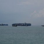 The huge container ships out at sea!