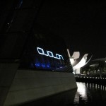 The look from the walkway with the ArtsMuseum Backdrop