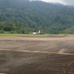The plane taxiing